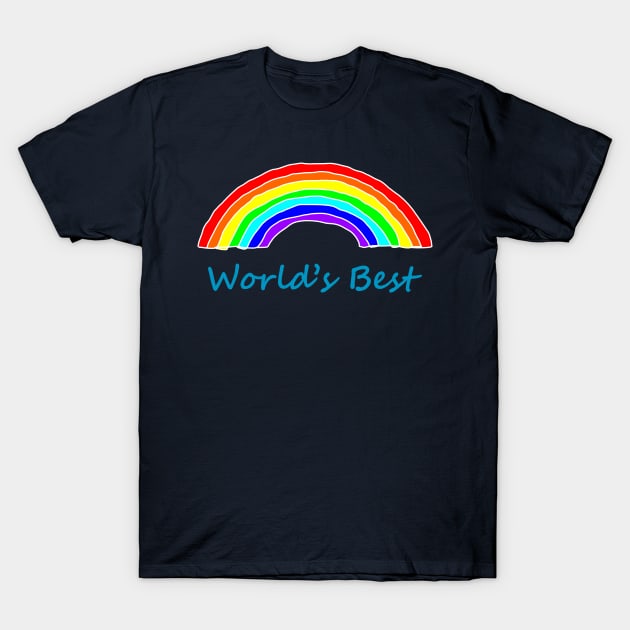 Worlds Best Rainbow for Fathers Day T-Shirt by ellenhenryart